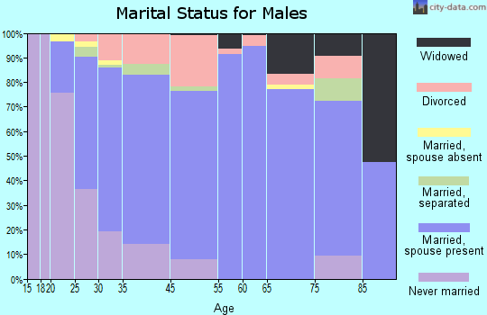 Blacklick Estates marital status for males