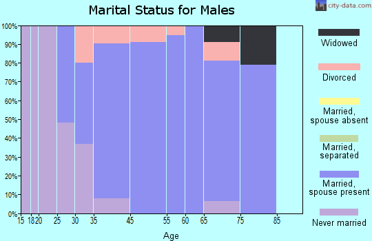 Evendale marital status for males