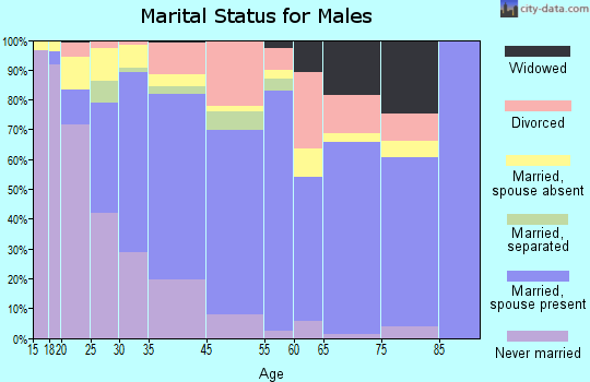 Bloomington marital status for males