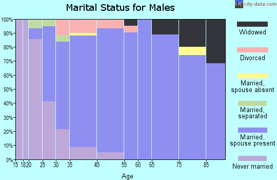 Mack North marital status for males