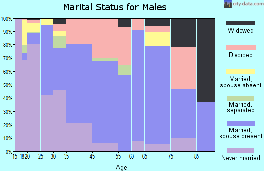 Nelsonville marital status for males