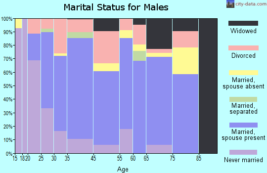 Oak Hill marital status for males
