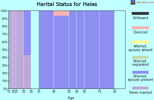 Pigeon Creek marital status for males