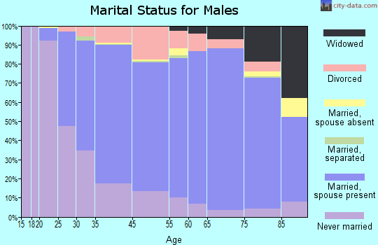 Rocky River marital status for males