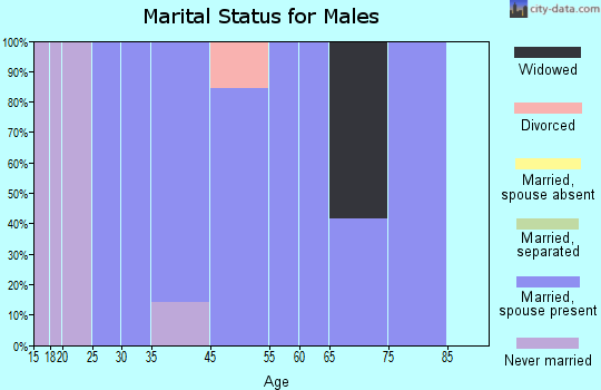 Sarahsville marital status for males