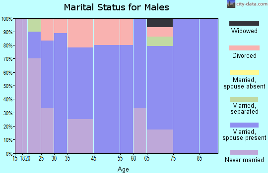 Senecaville marital status for males