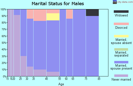 Seven Mile marital status for males