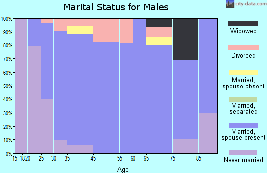 Shadyside marital status for males