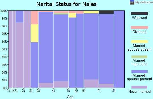 The Village of Indian Hill marital status for males