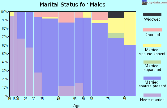 Waterville marital status for males
