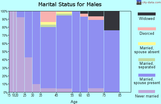 Westfield Center marital status for males