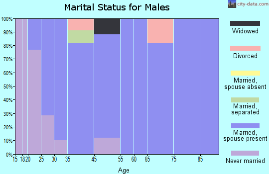 Mill Creek marital status for males
