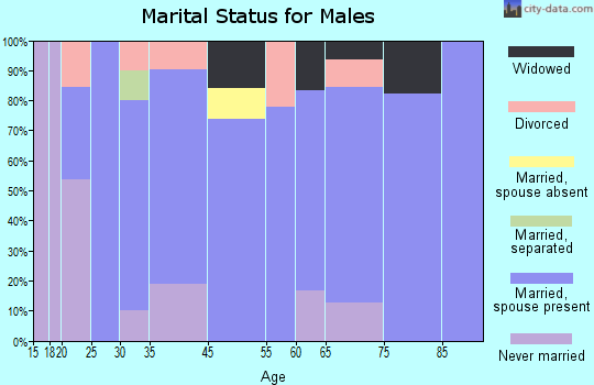 Verden marital status for males