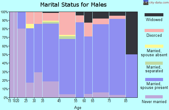 Warr Acres marital status for males