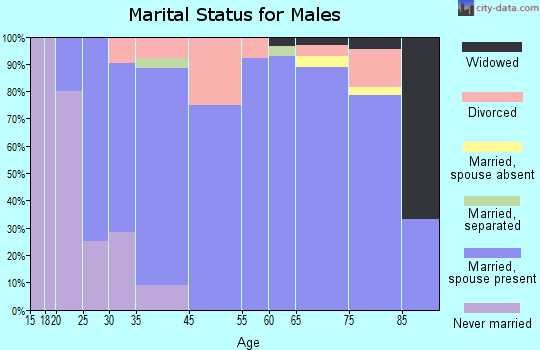 Dunes City marital status for males