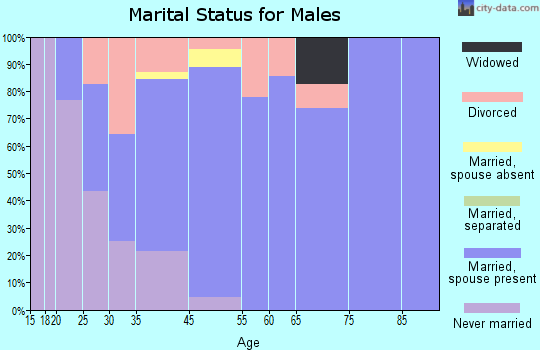Glendale marital status for males
