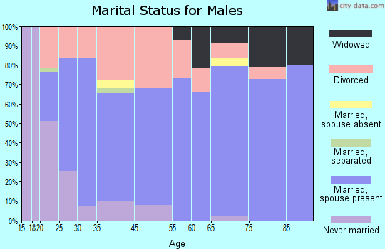 Myrtle Creek marital status for males