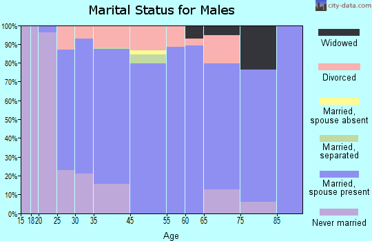 North Plains marital status for males