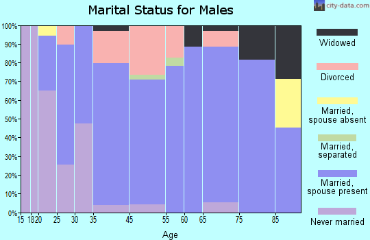 Roseburg North marital status for males