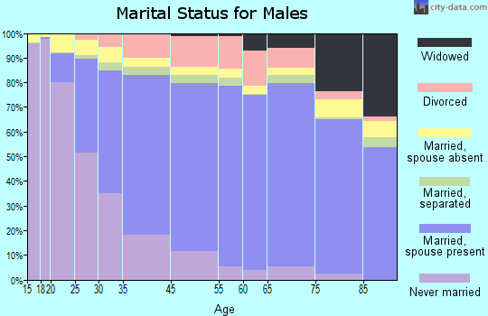 Downey marital status for males