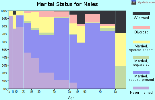 East Porterville marital status for males