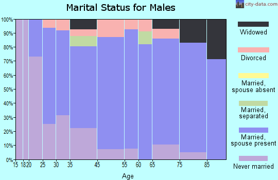 Central City marital status for males
