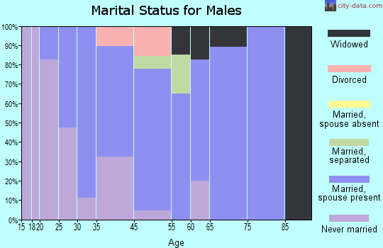 Chevy Chase Heights marital status for males