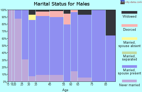 Clarks Green marital status for males