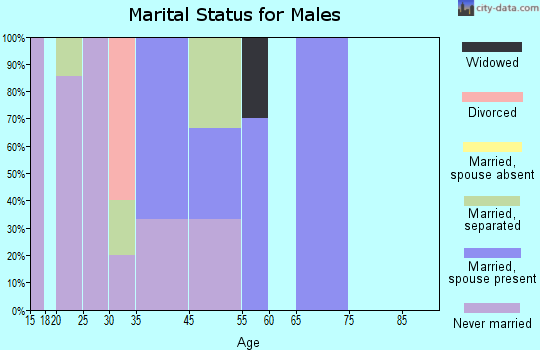 Coal Center marital status for males