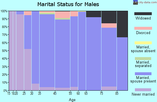 El Dorado Hills marital status for males