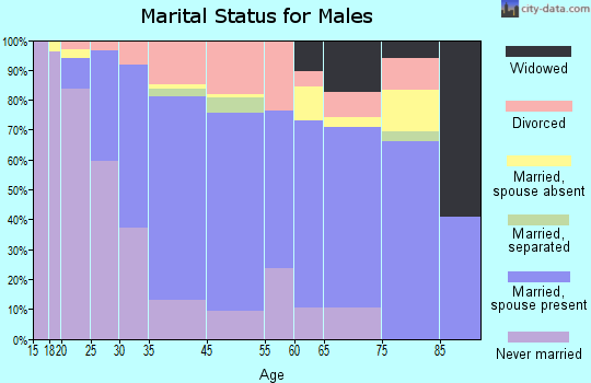 Downingtown marital status for males