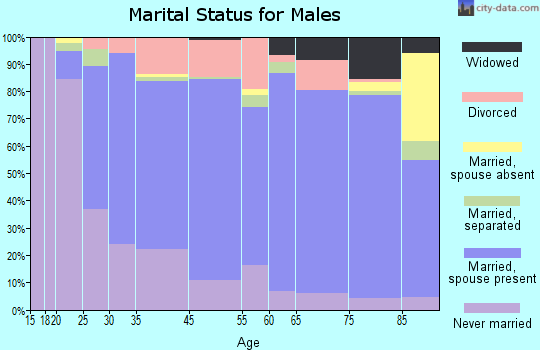 Ellwood City marital status for males