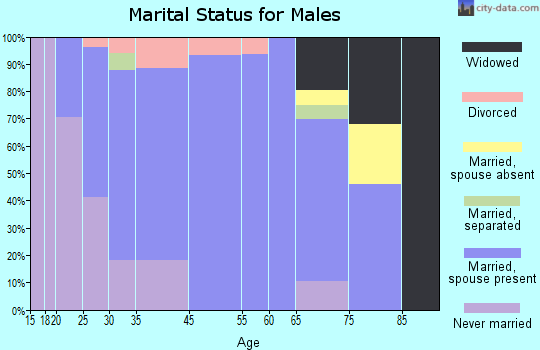 Evans City marital status for males