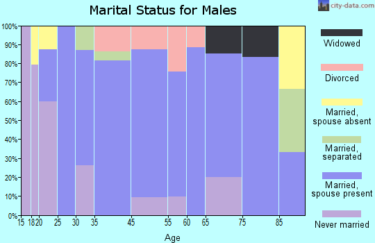 Fredericksburg marital status for males