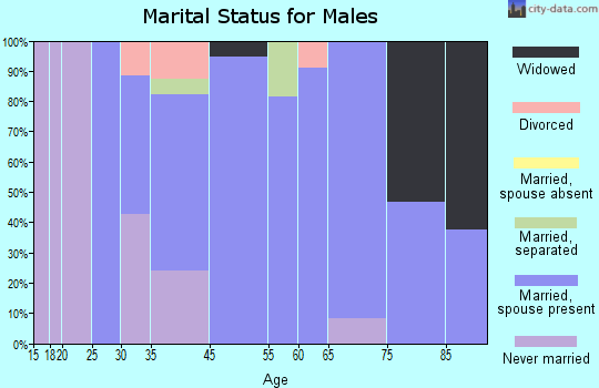 Fredericktown-Millsboro marital status for males