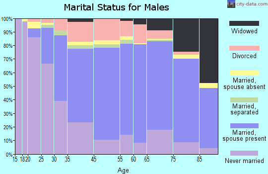 Hazleton marital status for males