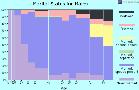 Jefferson Hills marital status for males