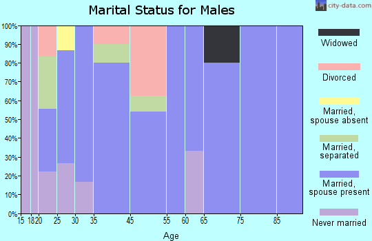 Laceyville marital status for males