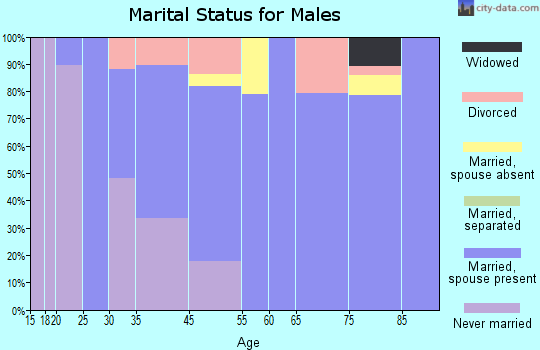 Lynnwood-Pricedale marital status for males