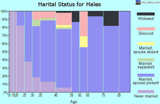 Sellersville marital status for males
