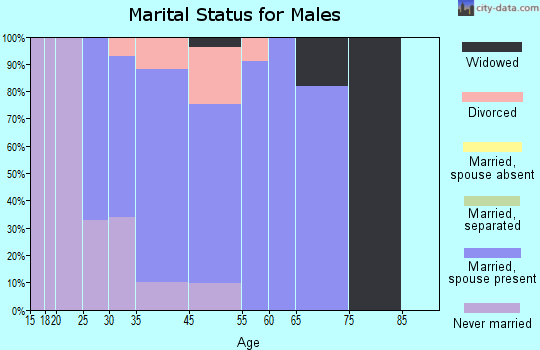 Valley Green marital status for males