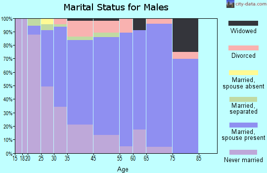 Village Green-Green Ridge marital status for males