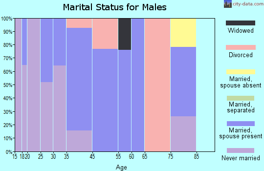 Yeagertown marital status for males