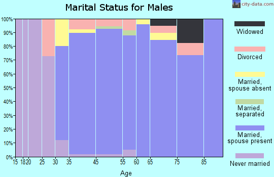 Hidden Hills marital status for males