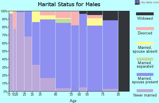 Highlands-Baywood Park marital status for males