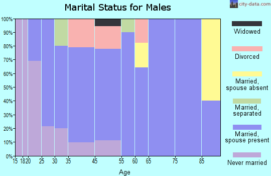 Six Mile marital status for males