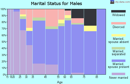 Surfside Beach marital status for males