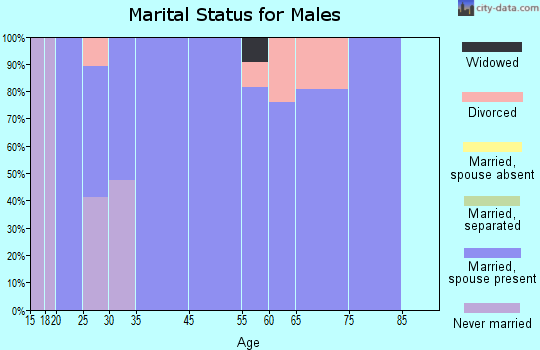 Colonial Pine Hills marital status for males