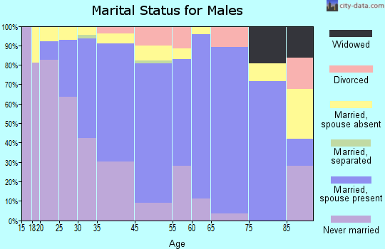 Vermillion marital status for males