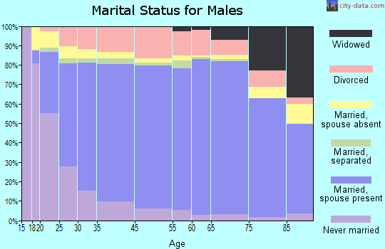 Clarksville marital status for males
